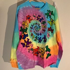 Grateful Dead Tie Dye Dancing Bears Spiral XL Great Condition Long Sleeve